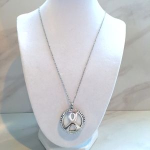 Awareness Ribbon Aromatherapy // Silver Necklace